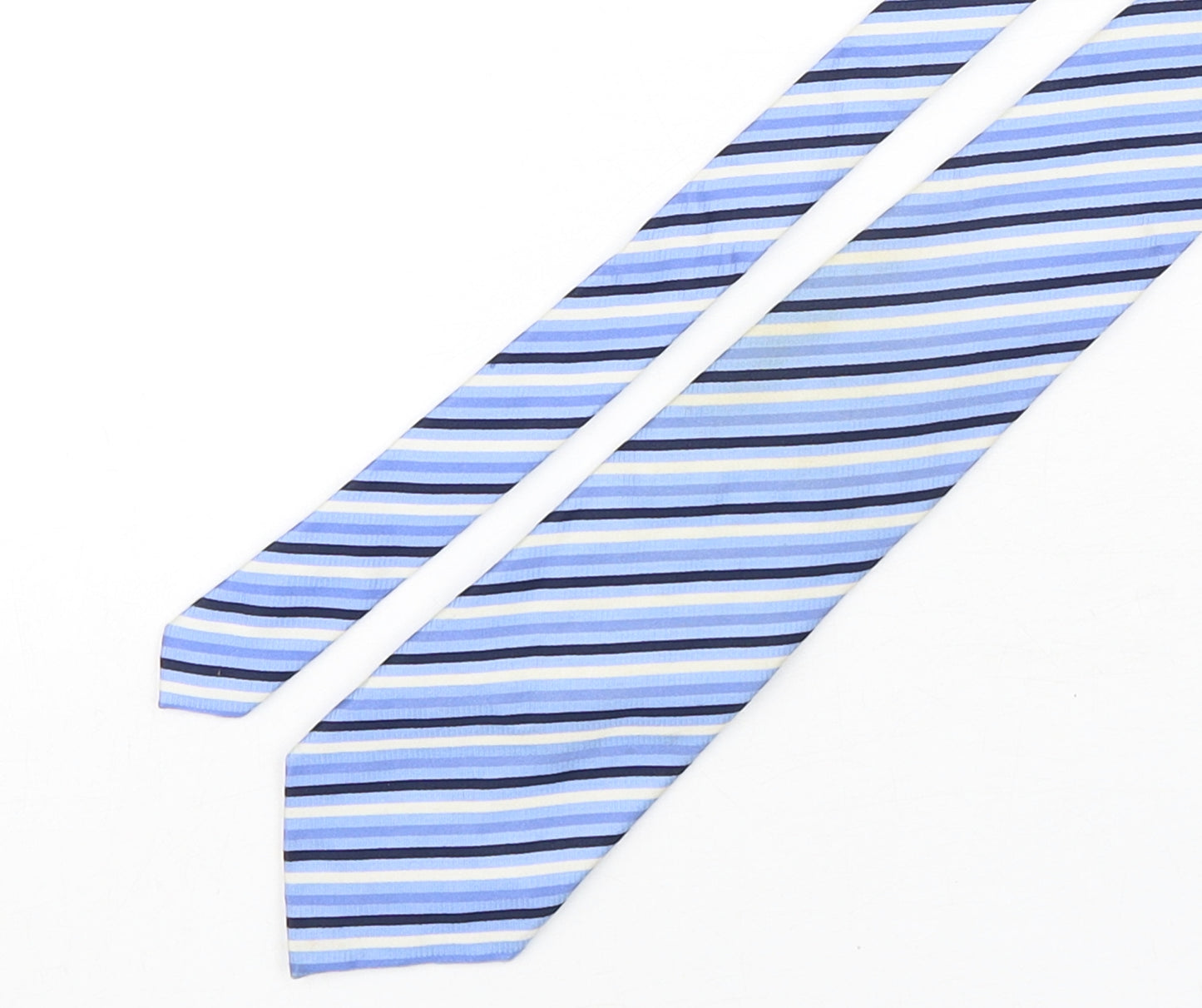 Dehavilland Mens Blue Striped Silk Pointed Tie One Size
