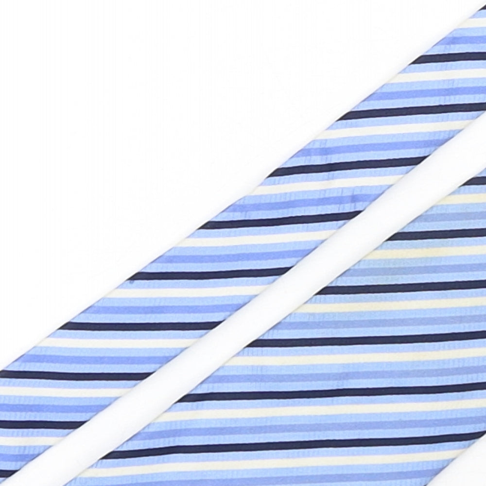 Dehavilland Mens Blue Striped Silk Pointed Tie One Size