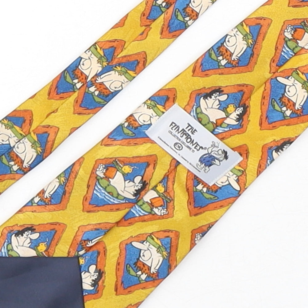 CandA Mens Multicoloured Geometric Polyester Pointed Tie One Size - The Flinstones