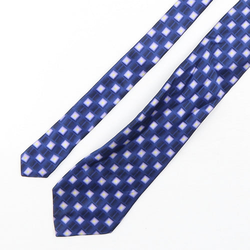 Ciro Citterio Mens Blue Plaids & Checks Silk Pointed Tie One Size
