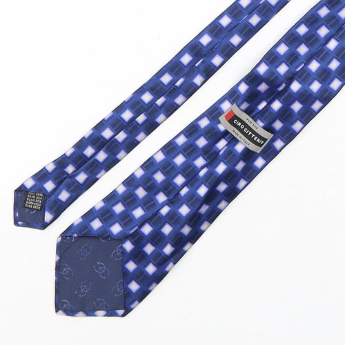 Ciro Citterio Mens Blue Plaids & Checks Silk Pointed Tie One Size