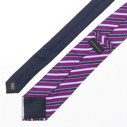 Michaelis Mens Multicoloured Striped Silk Pointed Tie One Size