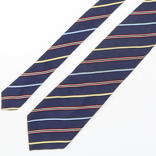 Marks and Spencer Mens Multicoloured Striped Silk Pointed Tie One Size