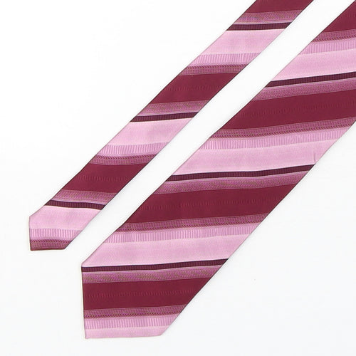 Angelo Litrico Mens Multicoloured Striped Silk Pointed Tie One Size