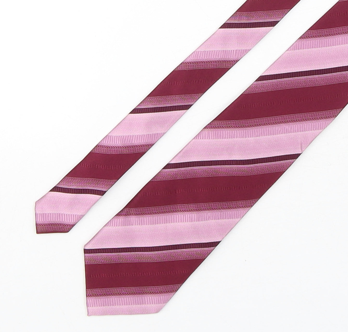 Angelo Litrico Mens Multicoloured Striped Silk Pointed Tie One Size