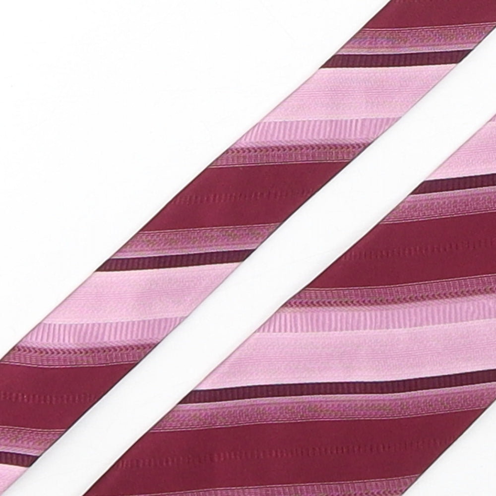 Angelo Litrico Mens Multicoloured Striped Silk Pointed Tie One Size