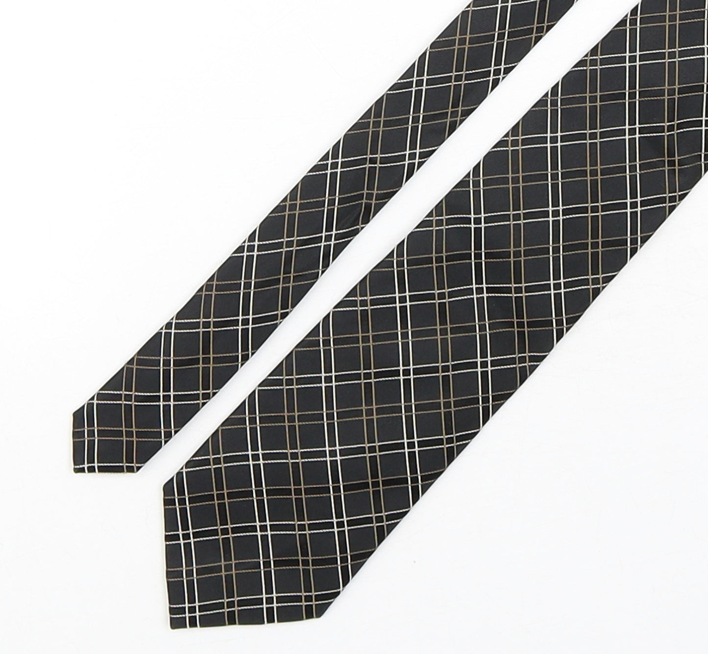 Marks and Spencer Mens Multicoloured Plaids & Checks Silk Pointed Tie One Size