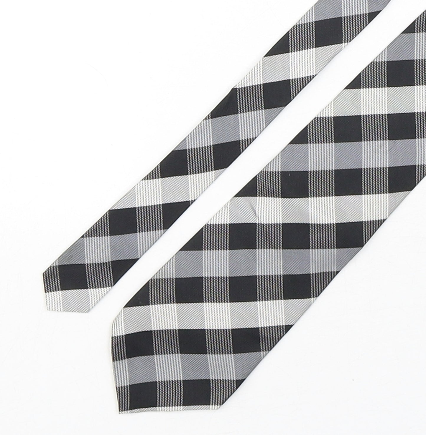 Cezan  Mens Multicoloured Plaids & Checks Silk Pointed Tie One Size