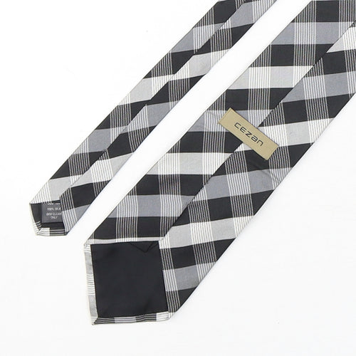 Cezan  Mens Multicoloured Plaids & Checks Silk Pointed Tie One Size