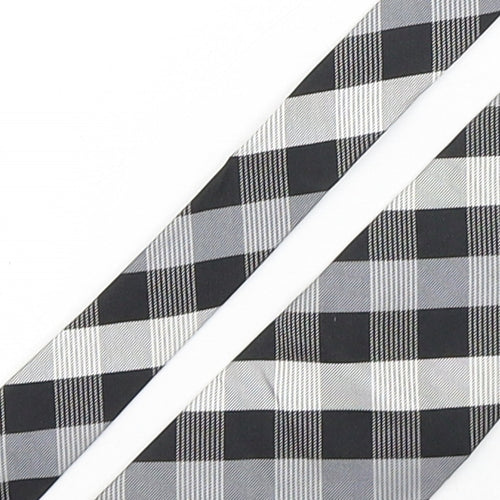 Cezan  Mens Multicoloured Plaids & Checks Silk Pointed Tie One Size