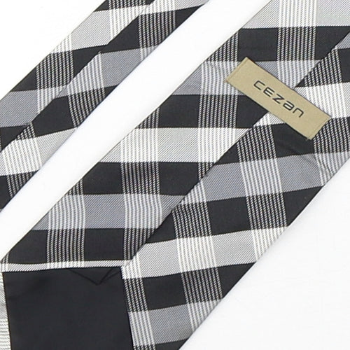 Cezan  Mens Multicoloured Plaids & Checks Silk Pointed Tie One Size