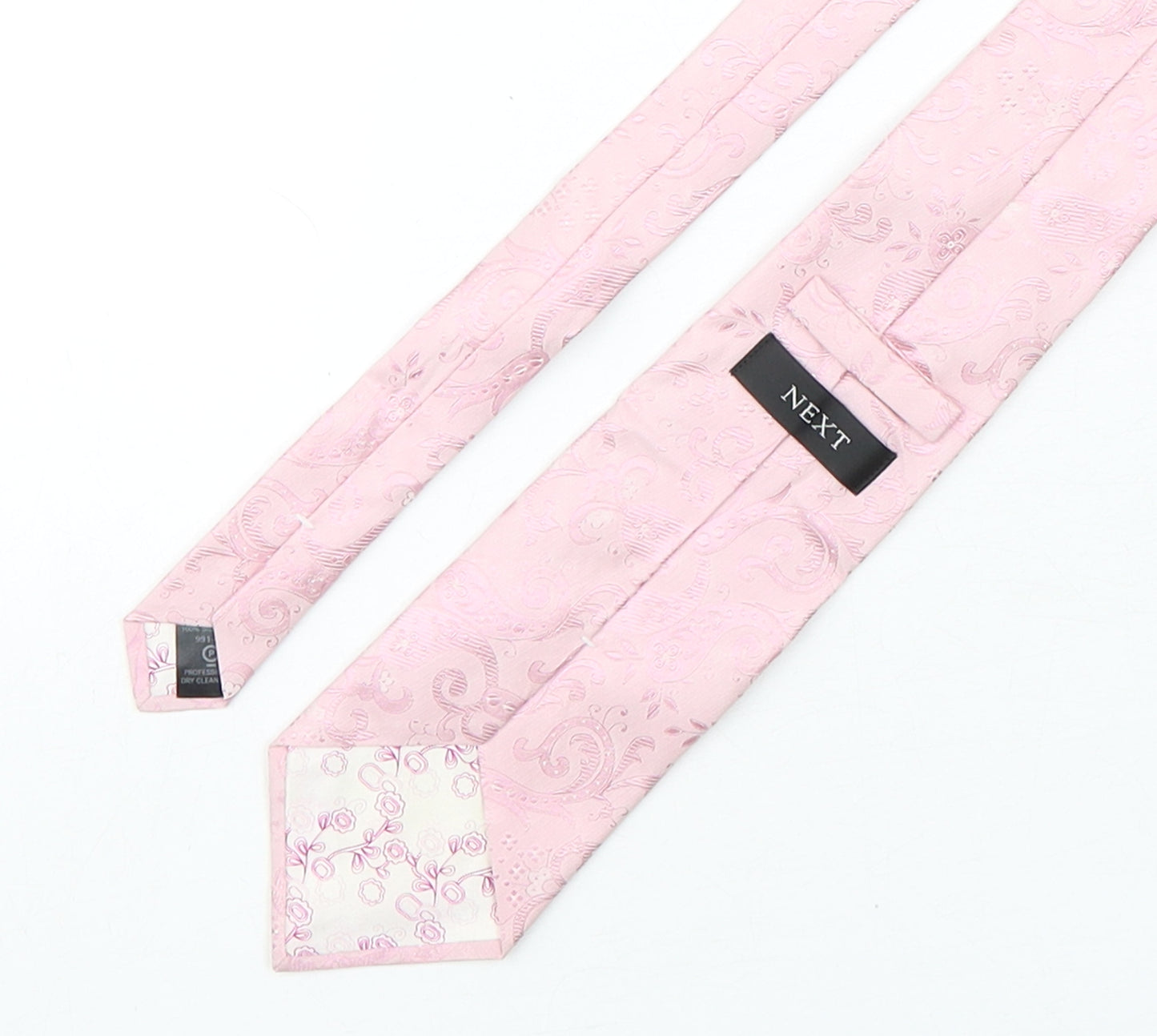NEXT Mens Pink Paisley Silk Pointed Tie One Size