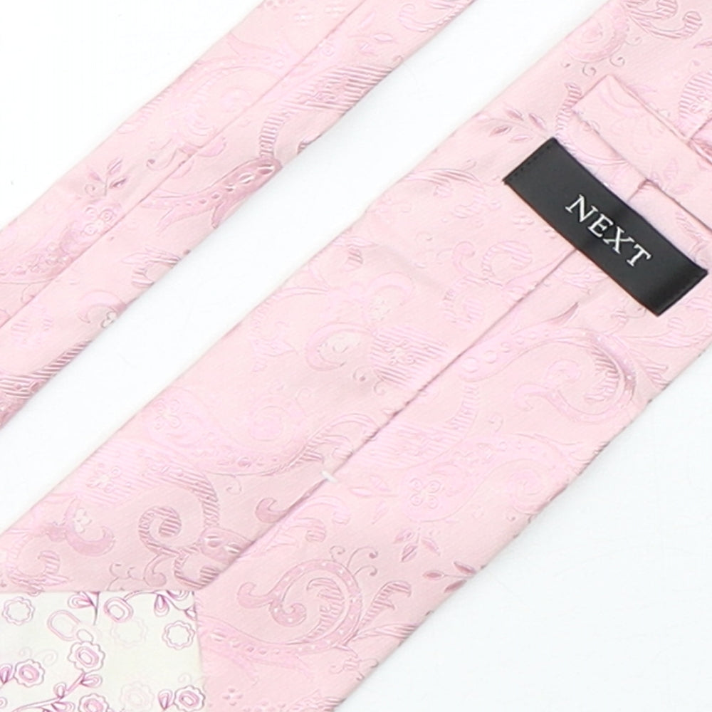 NEXT Mens Pink Paisley Silk Pointed Tie One Size