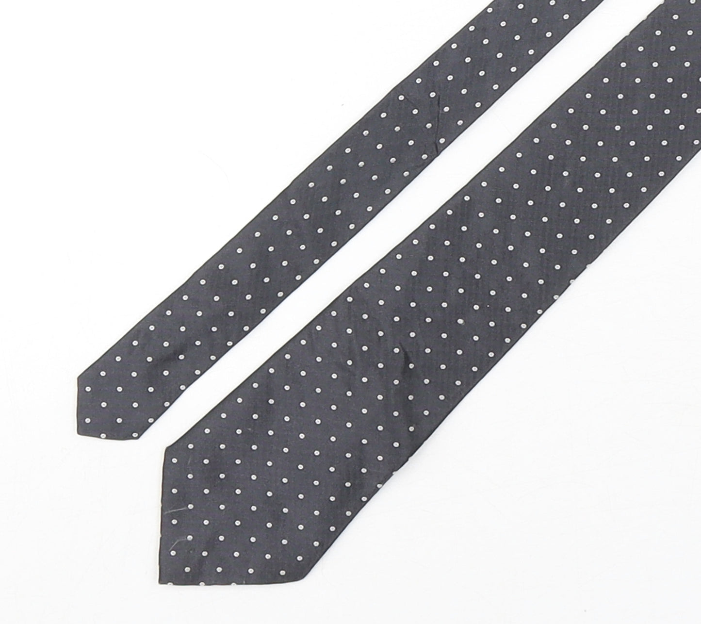 Marks and Spencer Mens Grey Polka Dot Silk Pointed Tie One Size