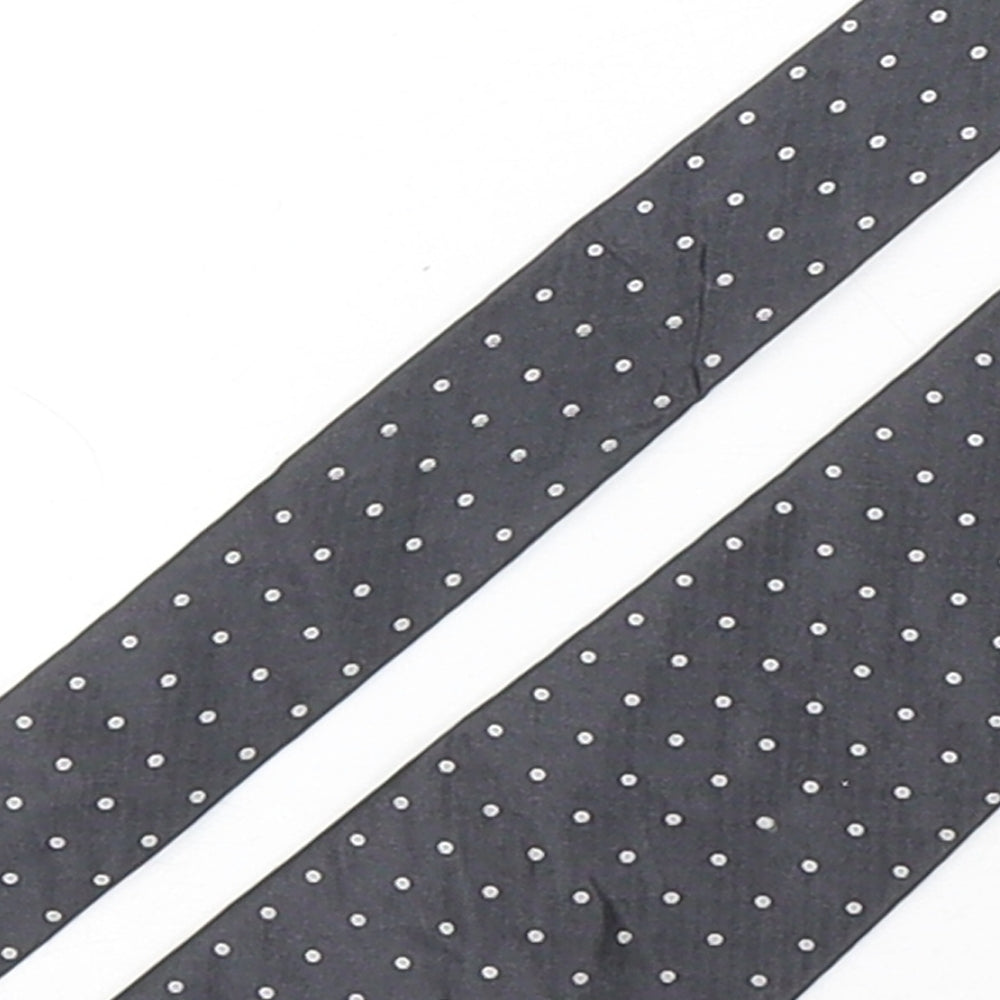Marks and Spencer Mens Grey Polka Dot Silk Pointed Tie One Size