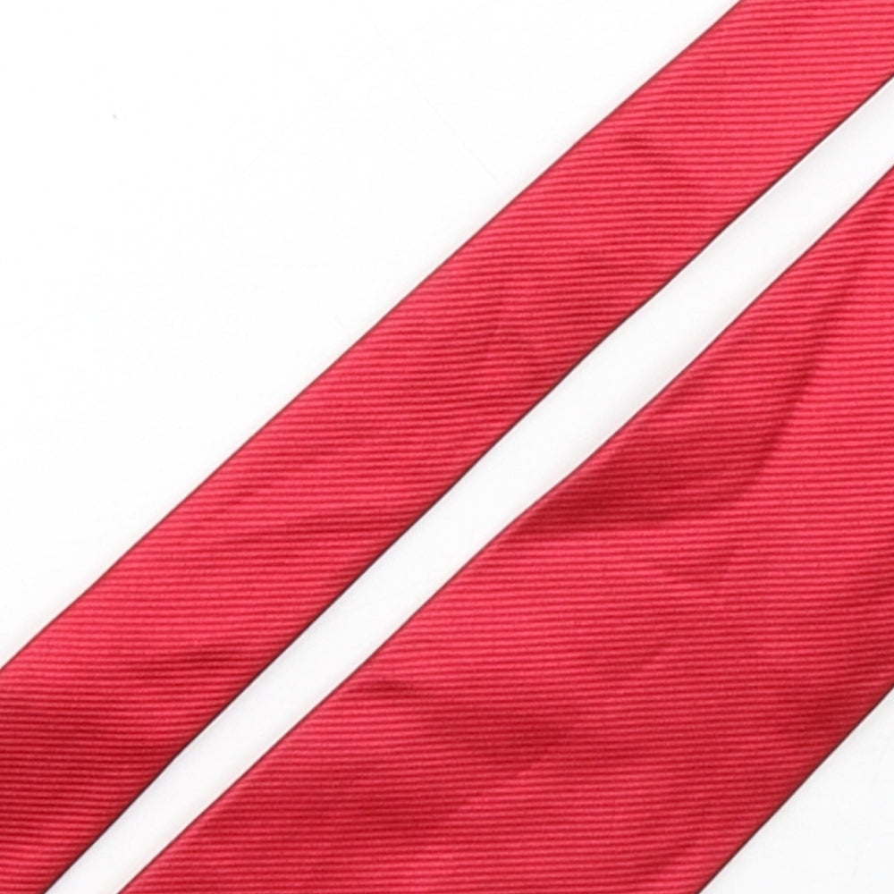 Marks and Spencer Mens Red  Silk Pointed Tie One Size