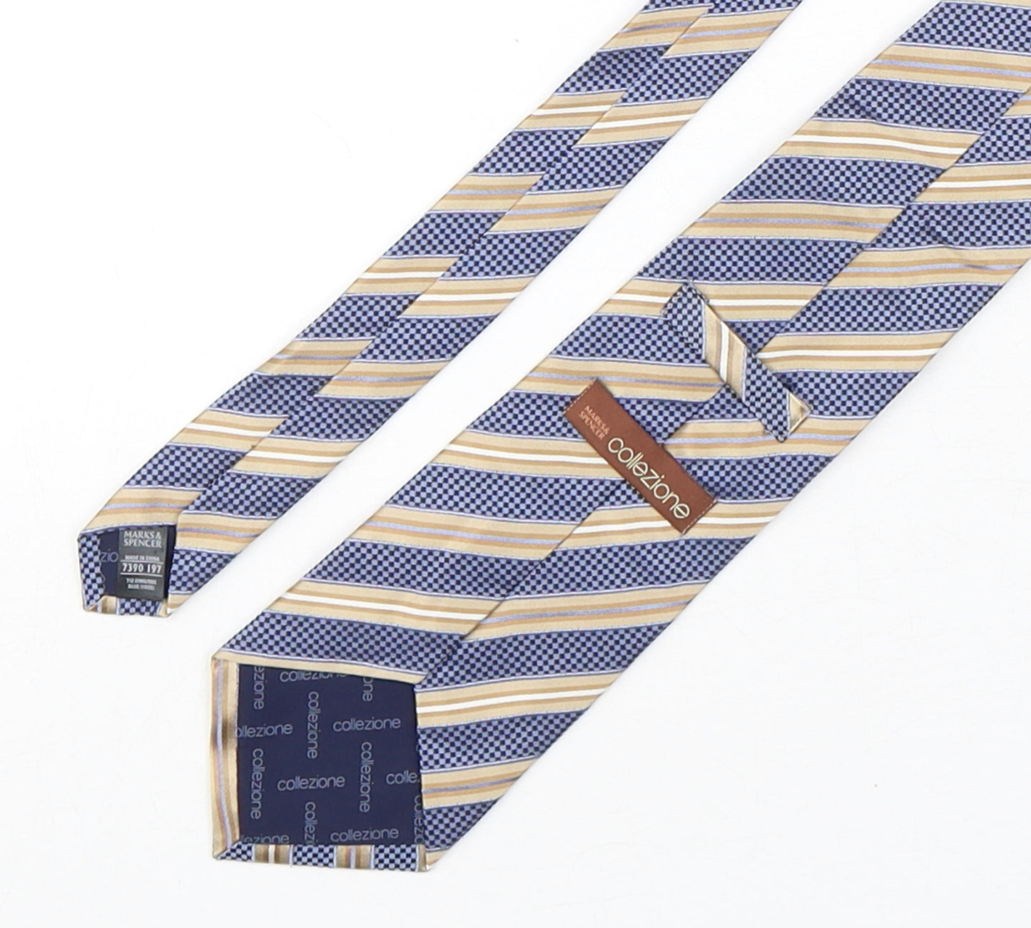 Collezione Mens Multicoloured Striped Silk Pointed Tie One Size