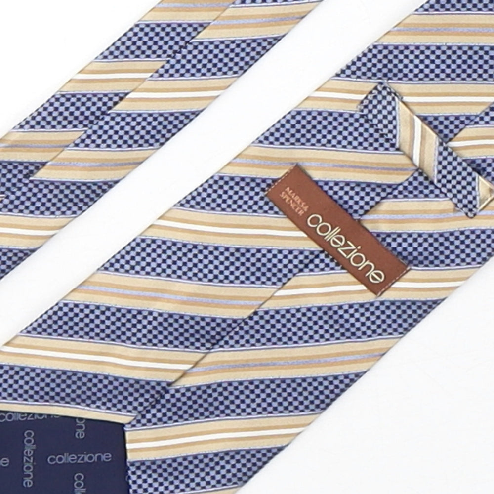 Collezione Mens Multicoloured Striped Silk Pointed Tie One Size