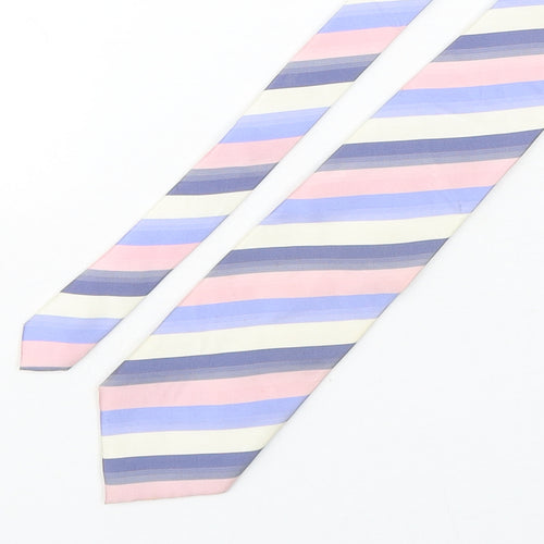 St Bernard Mens Multicoloured Striped Silk Pointed Tie One Size