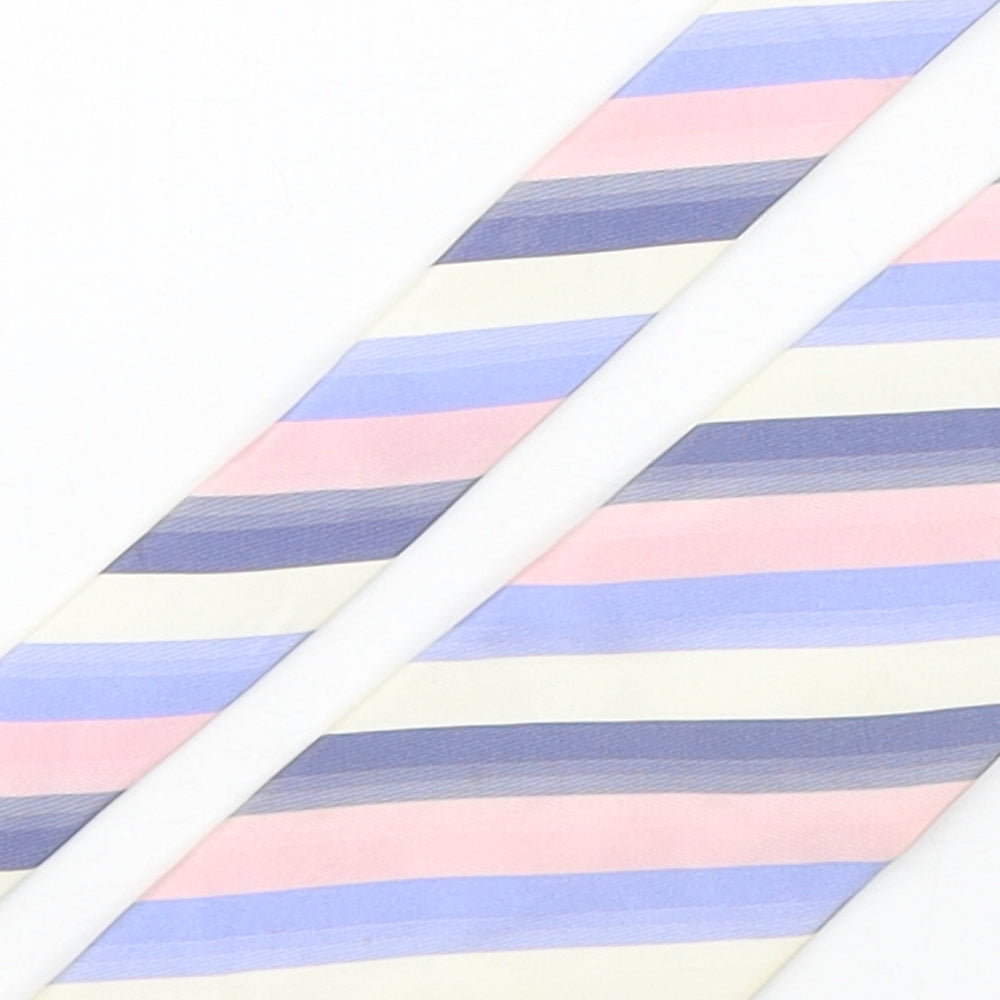 St Bernard Mens Multicoloured Striped Silk Pointed Tie One Size
