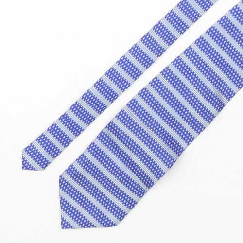 Copperstone Mens Blue Plaids & Checks Silk Pointed Tie One Size