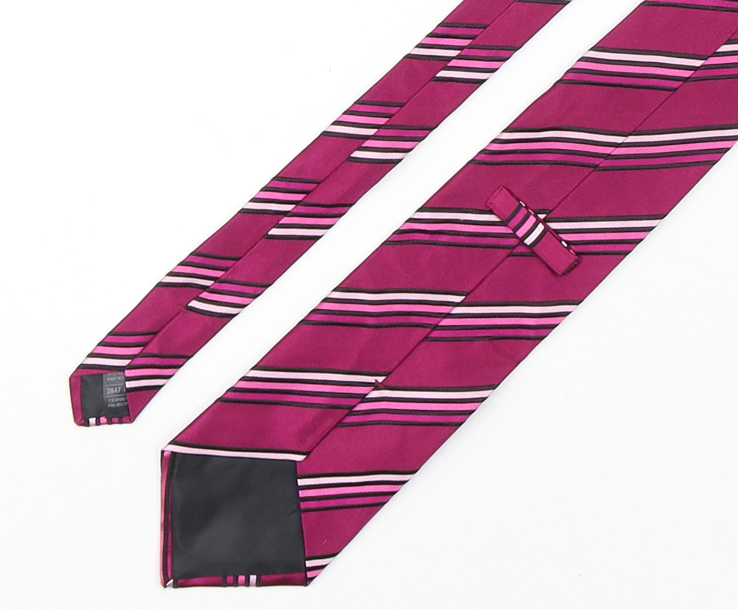Marks and Spencer Mens Purple Striped Silk Pointed Tie One Size