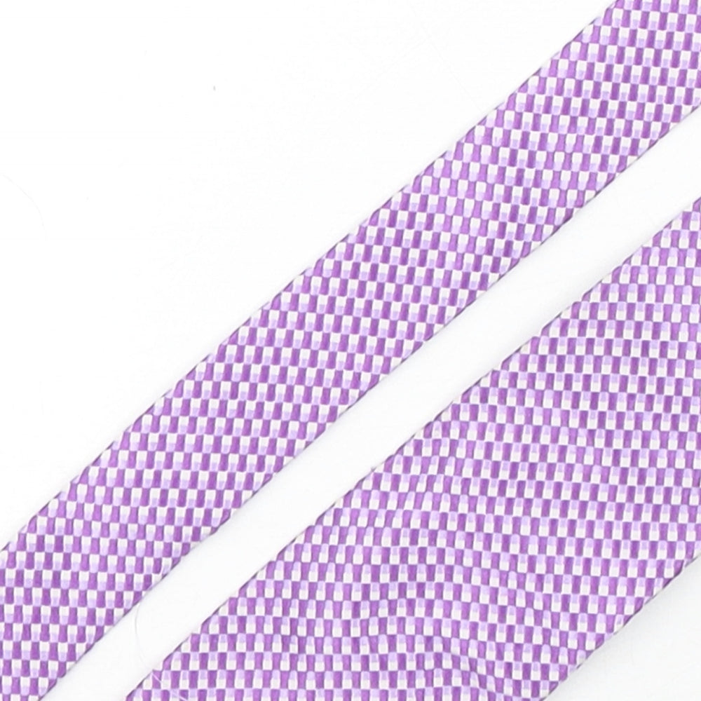 Next  Mens Purple Plaids & Checks Silk Pointed Tie One Size