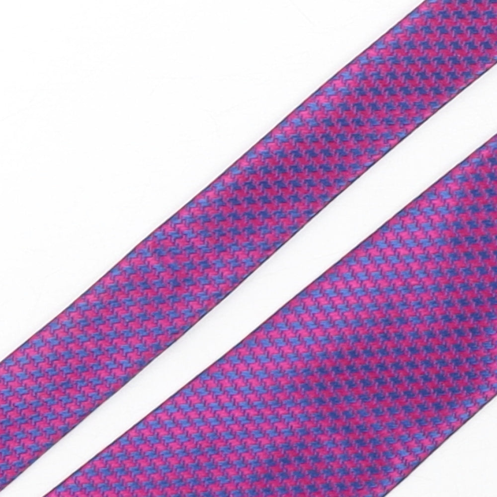 Debenhams Mens Multicoloured Houndstooth Polyester Pointed Tie One Size