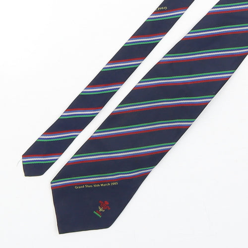 B&M Mens Multicoloured Striped Polyester Pointed Tie One Size - Welsh Rugby
