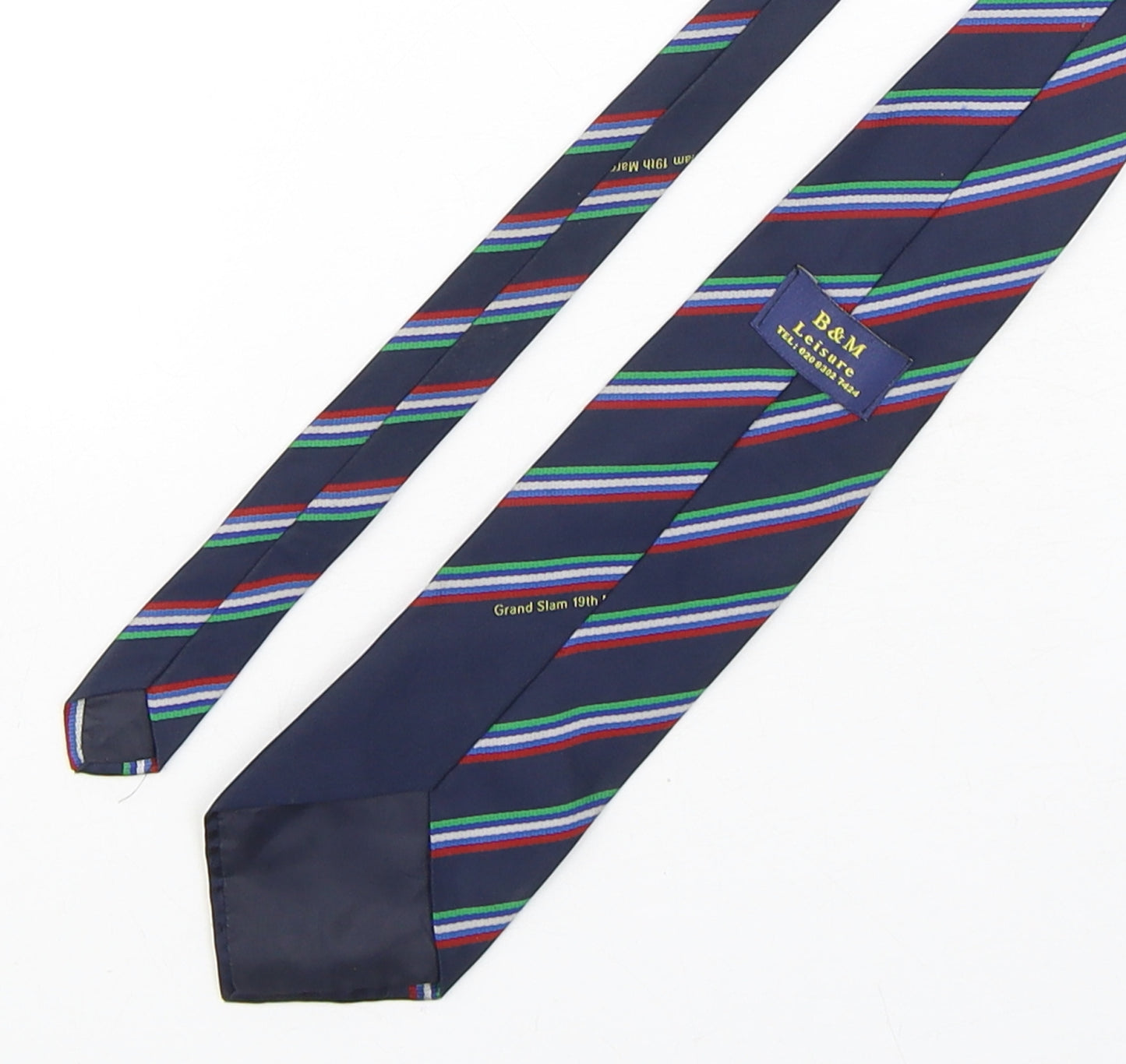 B&M Mens Multicoloured Striped Polyester Pointed Tie One Size - Welsh Rugby