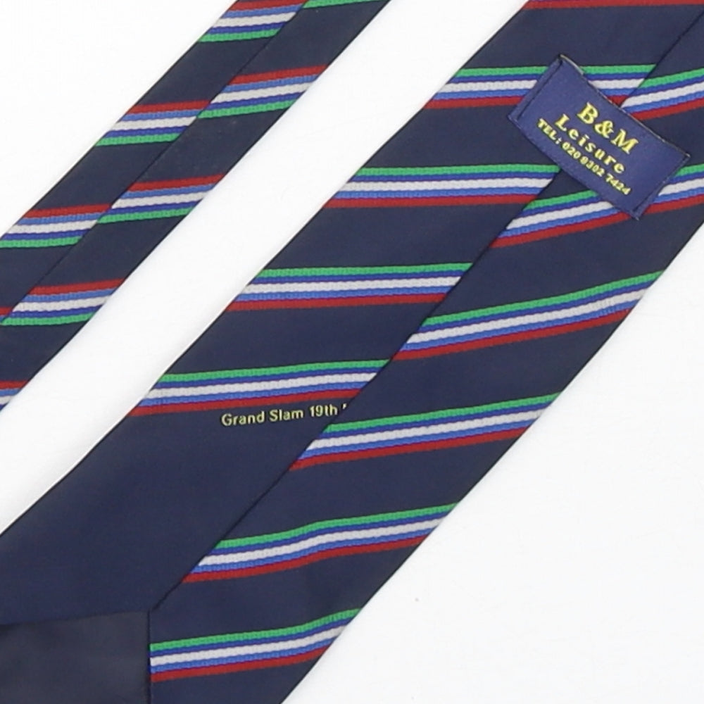 B&M Mens Multicoloured Striped Polyester Pointed Tie One Size - Welsh Rugby
