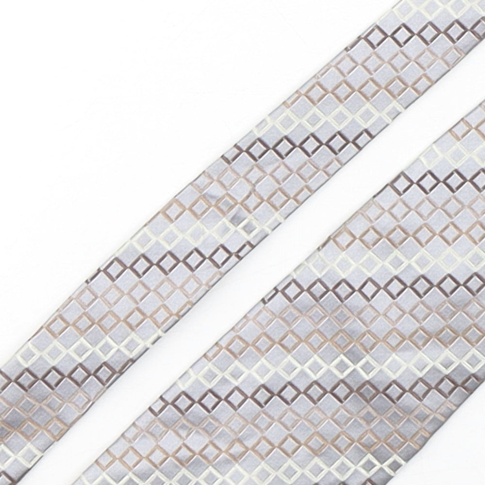Loxley Mens Multicoloured Geometric Silk Pointed Tie One Size