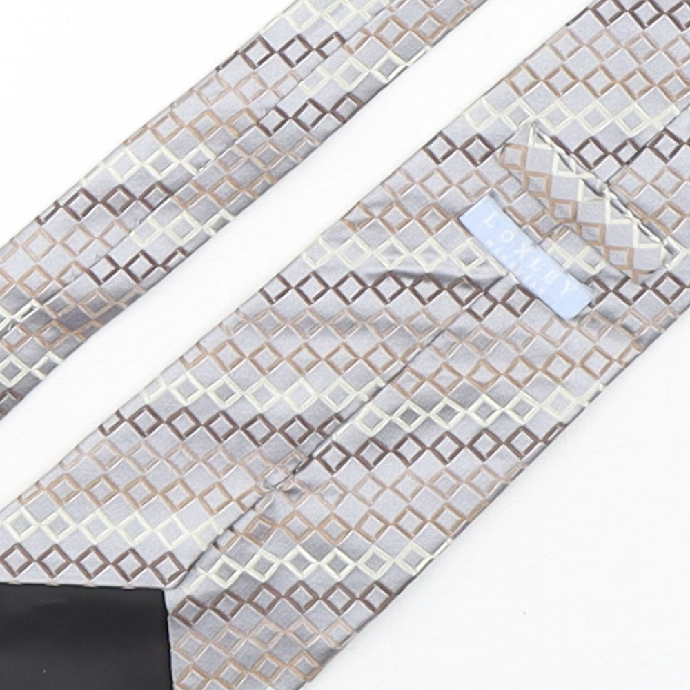 Loxley Mens Multicoloured Geometric Silk Pointed Tie One Size