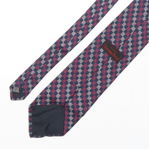 Tiziana Bossi Mens Multicoloured Plaids & Checks Silk Pointed Tie One Size