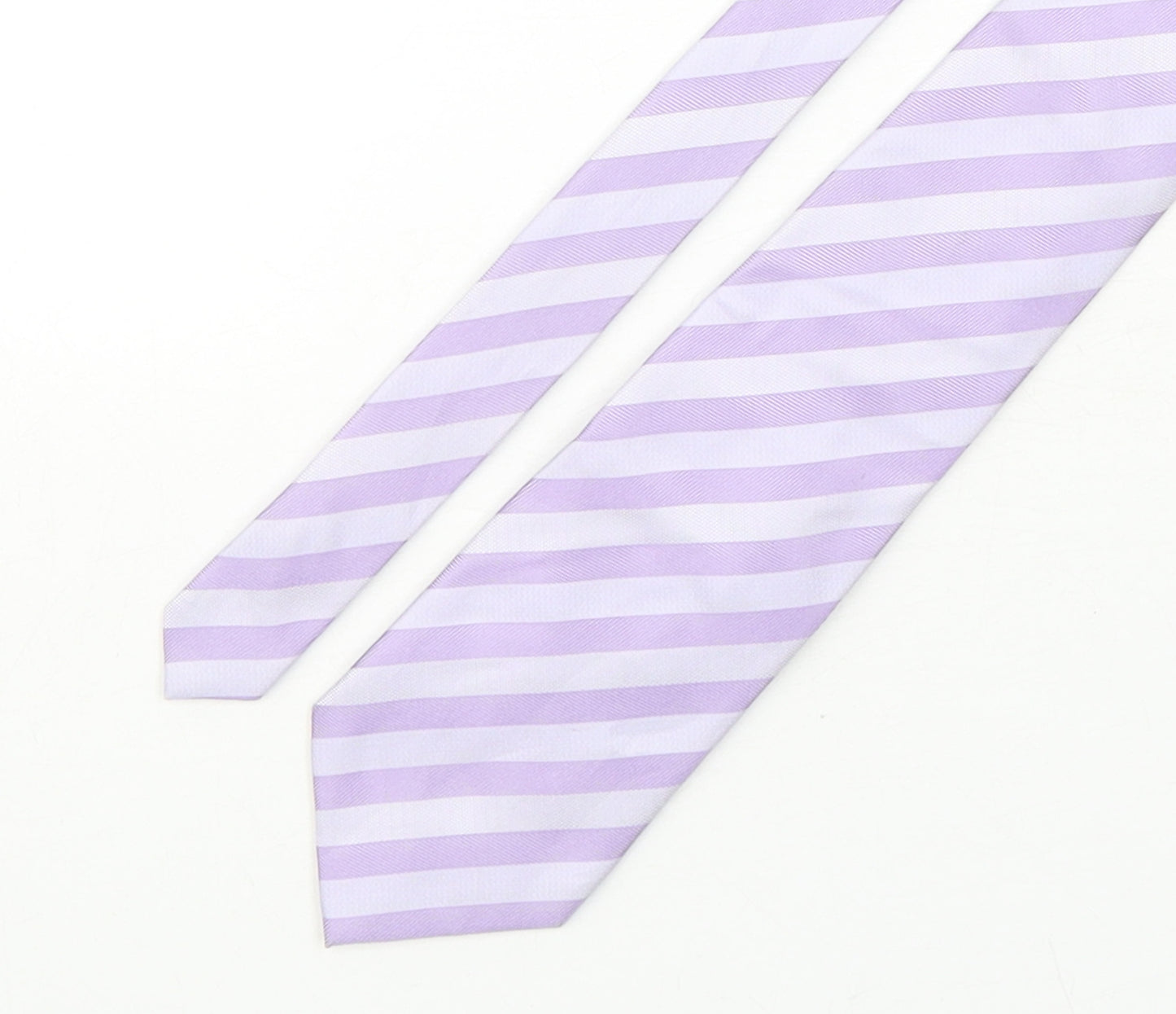 St George Mens Purple Striped Silk Pointed Tie One Size