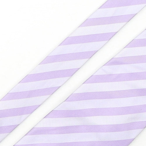 St George Mens Purple Striped Silk Pointed Tie One Size