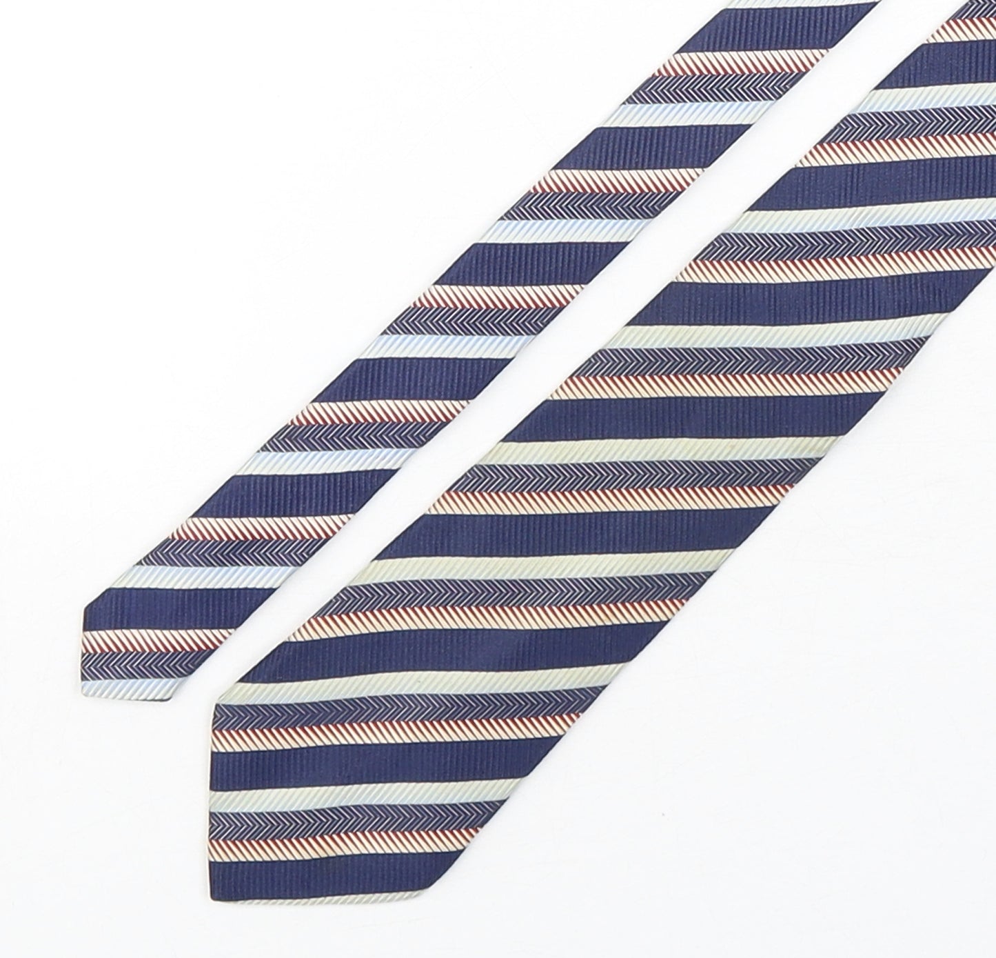Austin Reed  Mens Multicoloured Striped Silk Pointed Tie One Size
