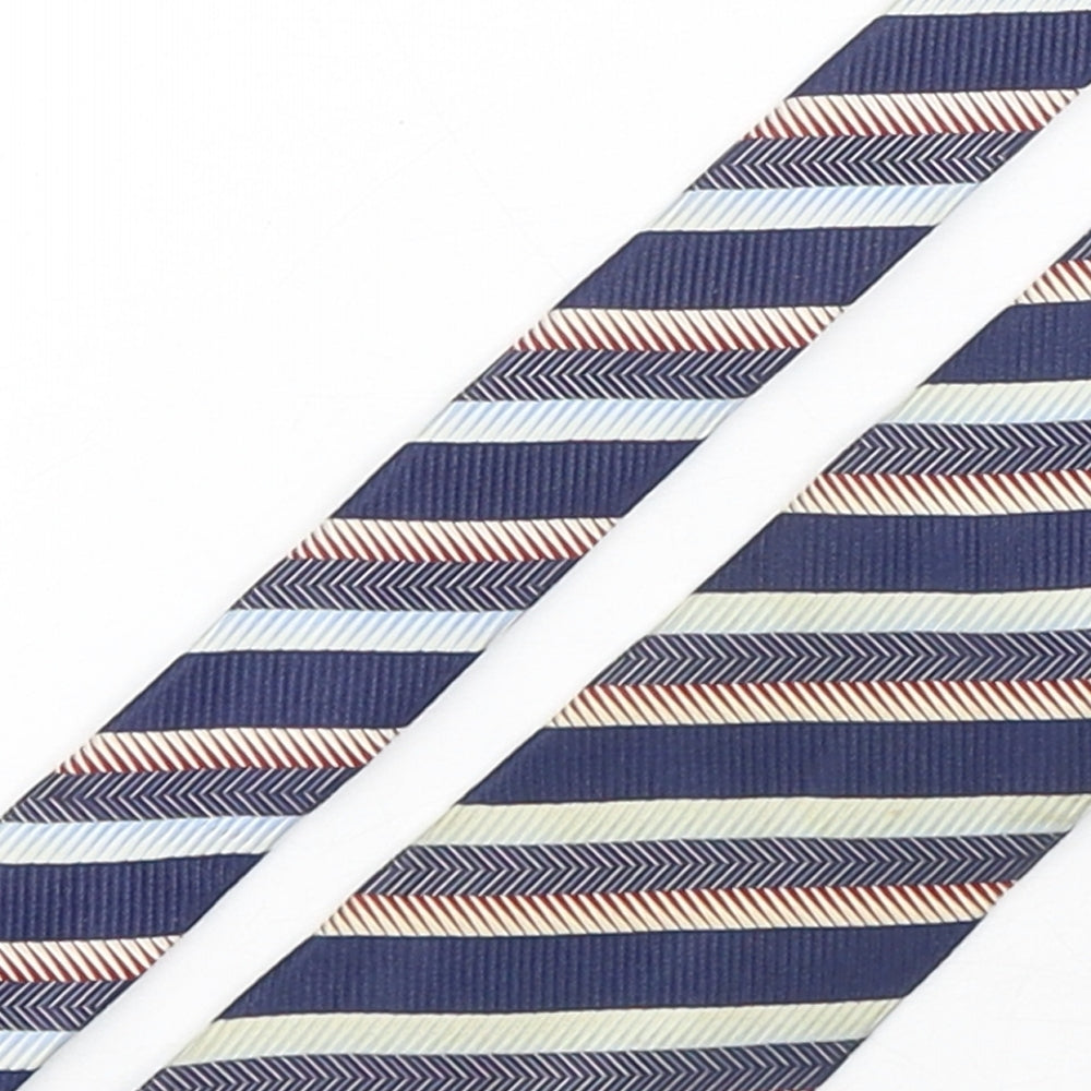 Austin Reed  Mens Multicoloured Striped Silk Pointed Tie One Size