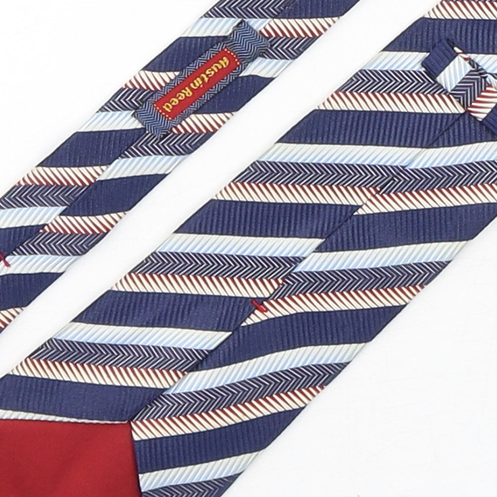 Austin Reed  Mens Multicoloured Striped Silk Pointed Tie One Size
