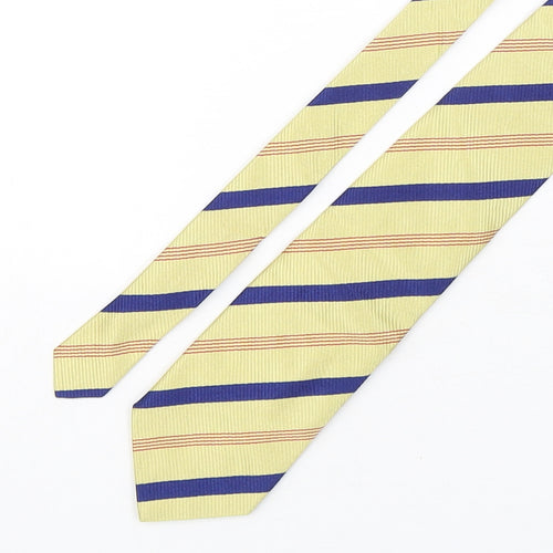 Cravats Of London  Mens Multicoloured Striped Silk Pointed Tie One Size