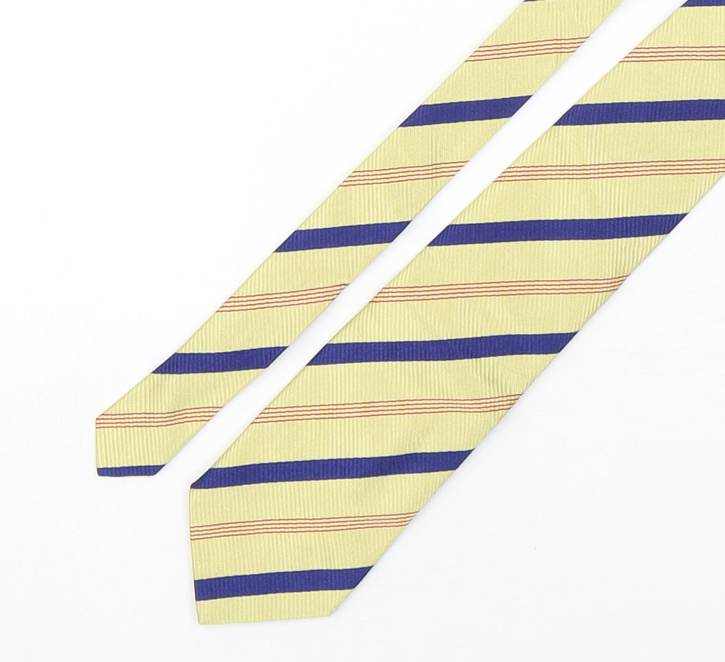 Cravats Of London  Mens Multicoloured Striped Silk Pointed Tie One Size
