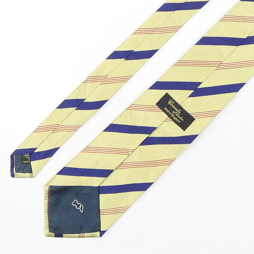 Cravats Of London  Mens Multicoloured Striped Silk Pointed Tie One Size