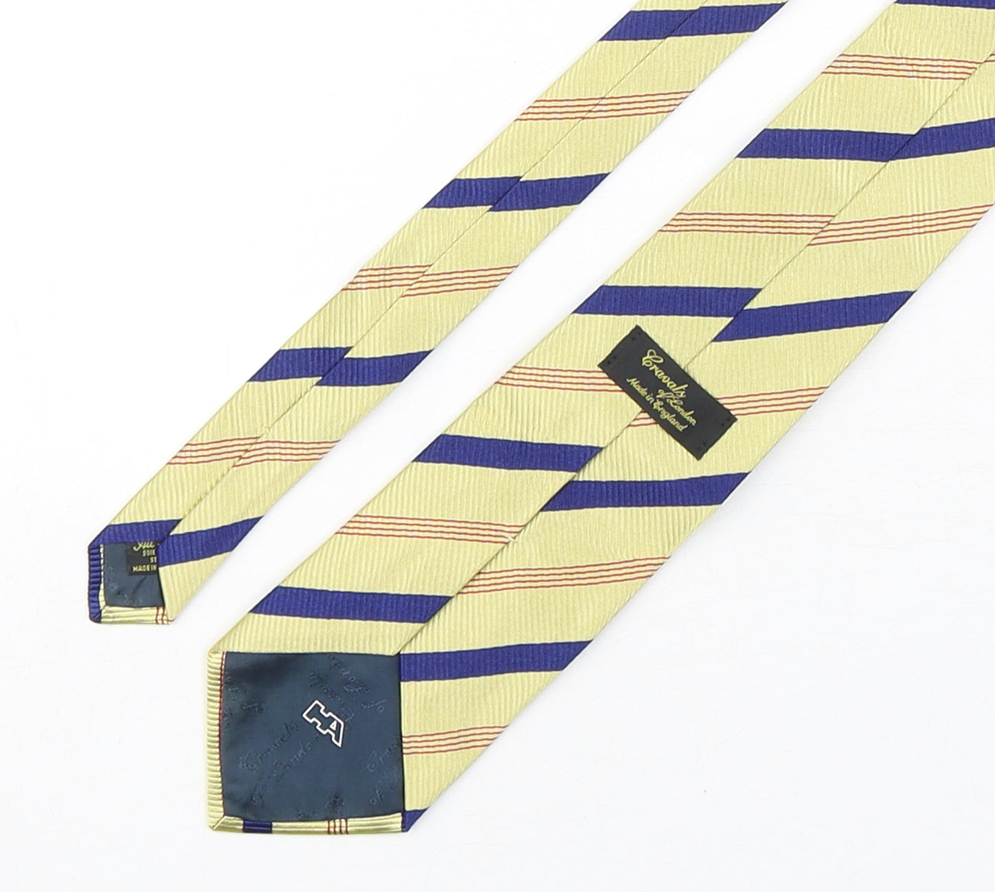 Cravats Of London  Mens Multicoloured Striped Silk Pointed Tie One Size