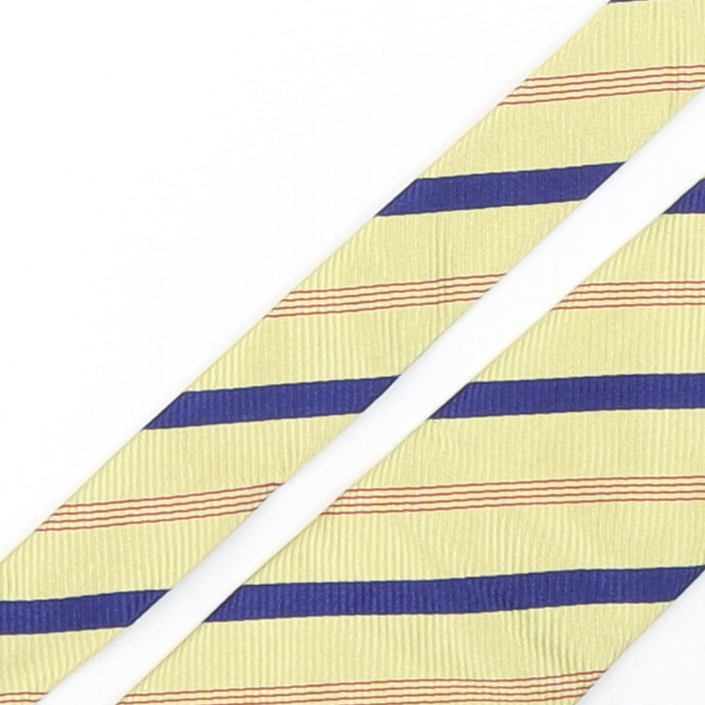 Cravats Of London  Mens Multicoloured Striped Silk Pointed Tie One Size