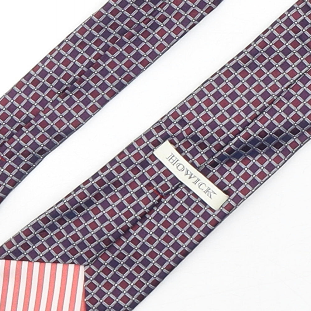 Howick Mens Multicoloured Plaids & Checks Silk Pointed Tie One Size