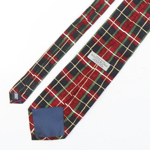 Woods & Gray Mens Multicoloured Plaids & Checks Silk Pointed Tie One Size