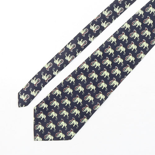Sette & Bello  Mens Multicoloured Paisley Silk Pointed Tie One Size - Elephants