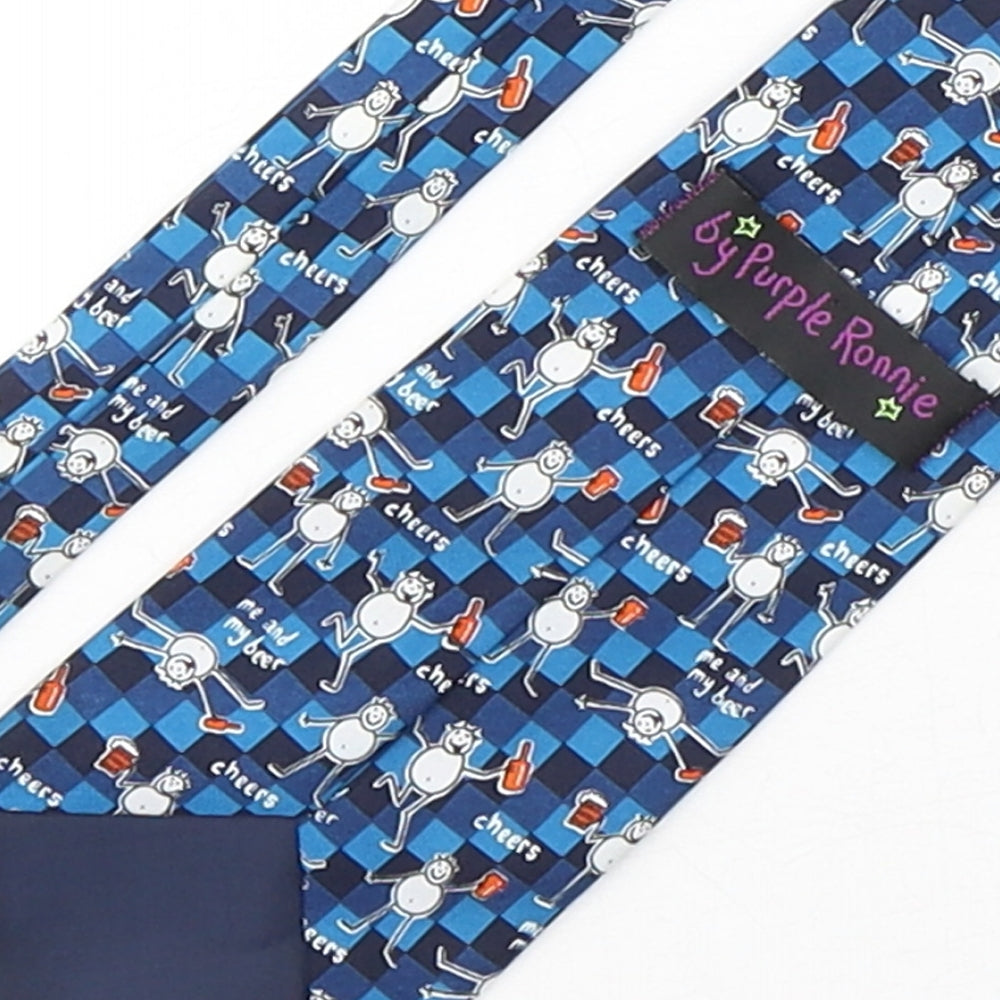 Purple Ronnie  Mens Multicoloured Plaids & Checks Polyester Pointed Tie One Size