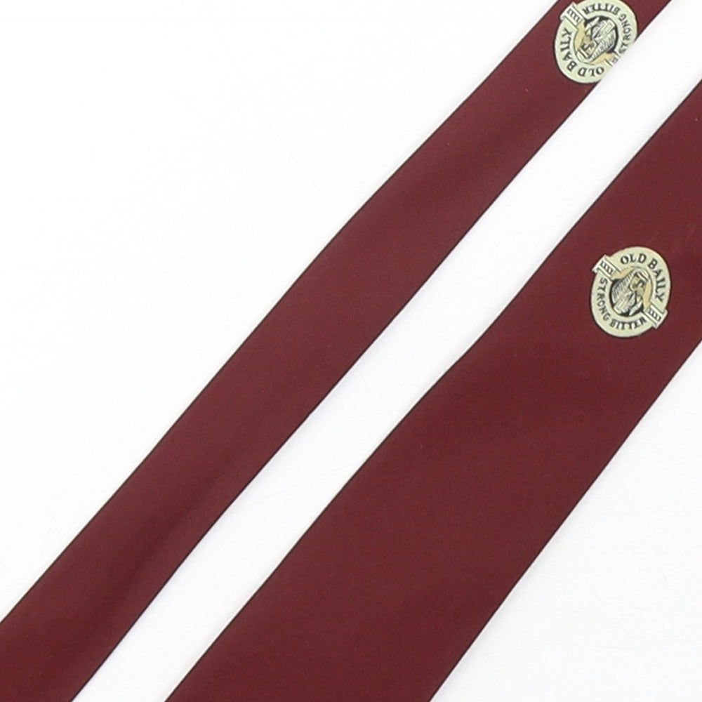 William Turner & Son  Mens Red  Polyester Pointed Tie One Size - Old Baily Bitter