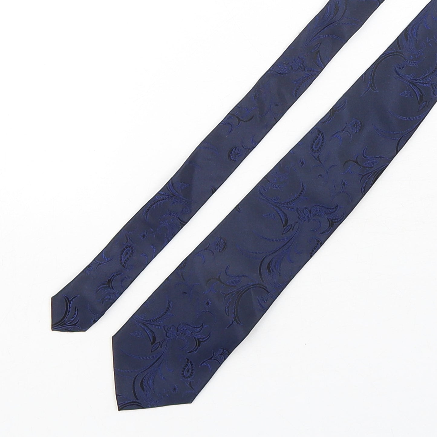 Dehavilland Mens Blue Paisley Silk Pointed Tie One Size